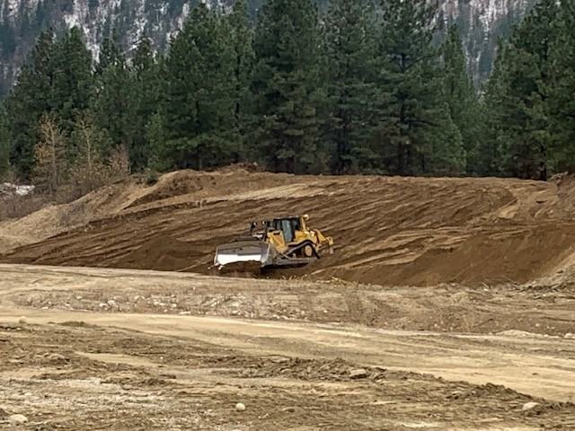 Dozer cutting a slope